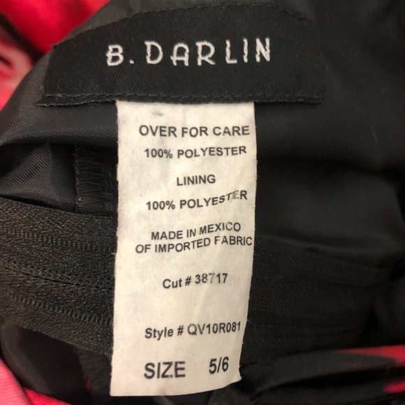 B Darlin short prom party dress floral size 5/6 with pockets - Picture 4 of 5